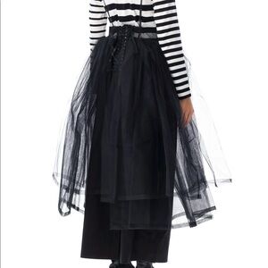 Noir Kei Ninomiya Corset Detail Tulle Midi Skirt